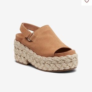 Kelsi Dagger Brooklyn Keys CS Camel suede Hobo platform block heels shoes 9.5